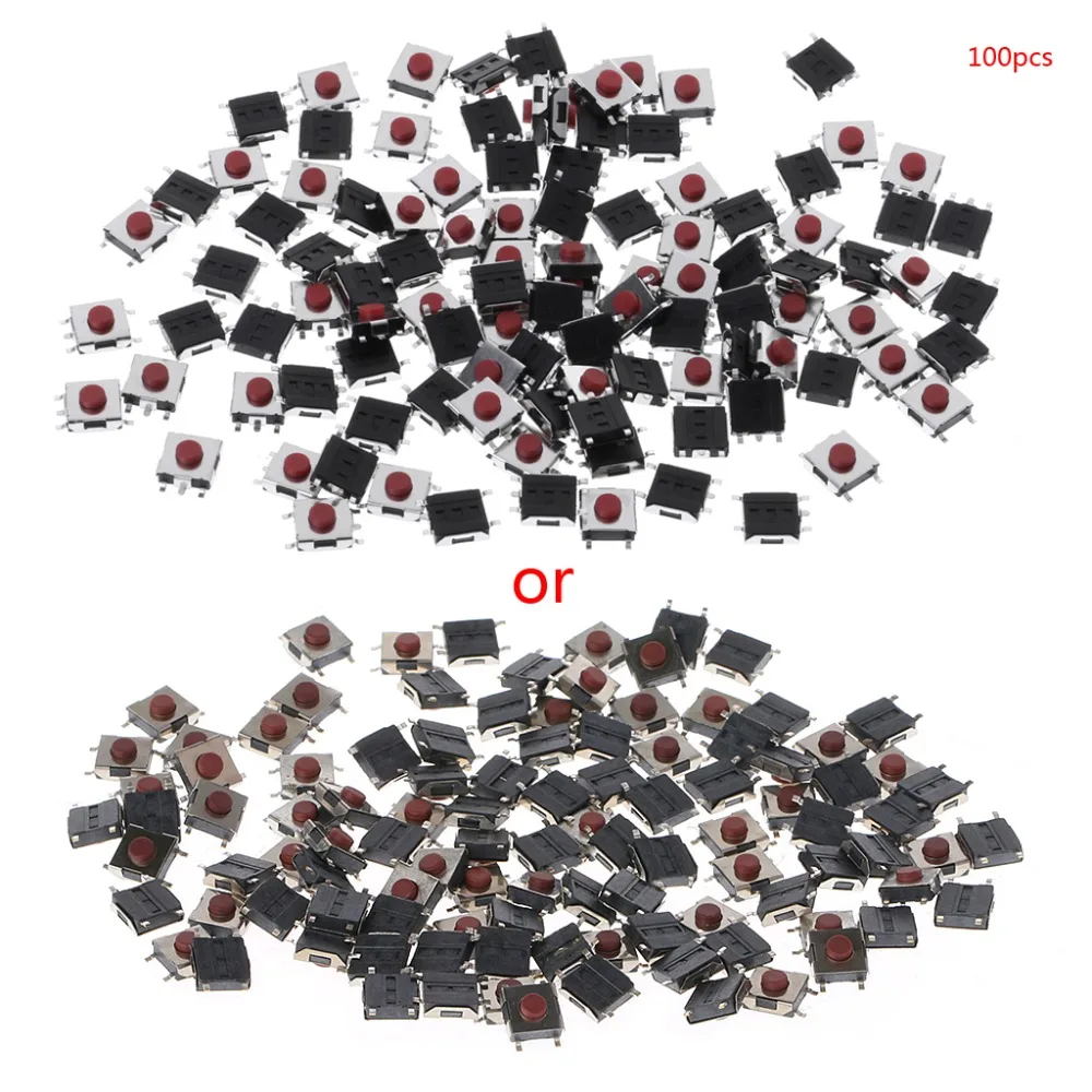

100 Pcs 6x6x3.1mm 4 Pin SMD Micro Momentary Push Button Tactile Switch