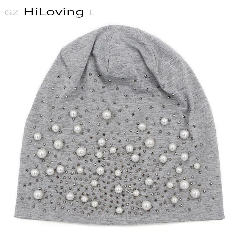 

GZHilovingL News Womens Diamonds Hats Autumn Winter Spring Preals Womens Beanies Hats Soft Casual Polyester Slouch Beanies Hats