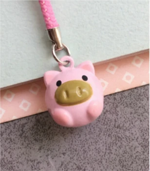 

New 50 pcs Cartoon pig Lovely Jingle Bells,Christmas Decoration,Cartoon Lanyard Accessories Bell key Chains H--98