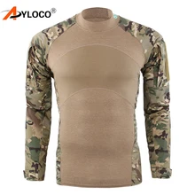 Уличная камуфляжная армейская футболка Для мужчин солдат военный мундир футболка военная сила MultiCam камуфляж с длинным рукавом Пеший Туризм футболки