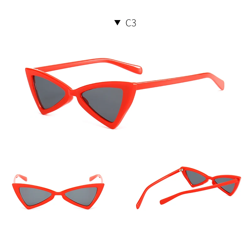 Винтажные женские солнцезащитные очки треугольные черные женские солнцезащитные очки ретро красного цвета очки с градиентными линзами