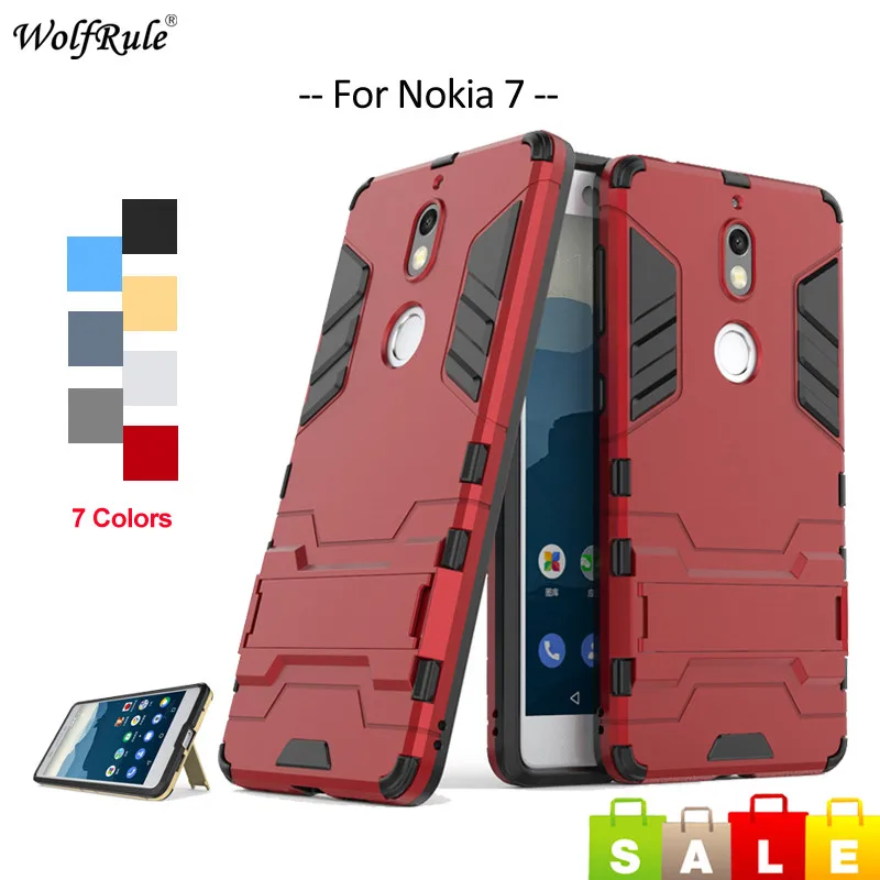 

WolfRule For Cover Nokia 7 Case TPU & PC Stand Shockproof Mobile Phone Case For Nokia 7 Cover For Nokia7 Case Coque 5.2''