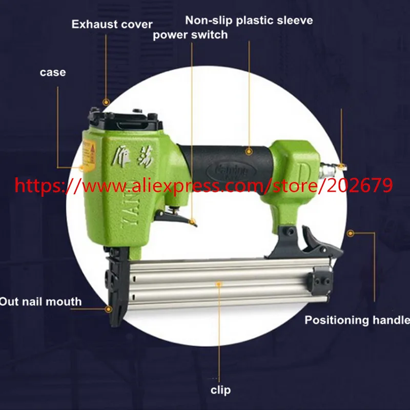 Пневматический гвоздильщик пистолет прямой гвоздь пневматический инструмент пневматические инструменты гвоздь пистолет F30 зеленый F-30 пневматический гвоздильщик пистолет