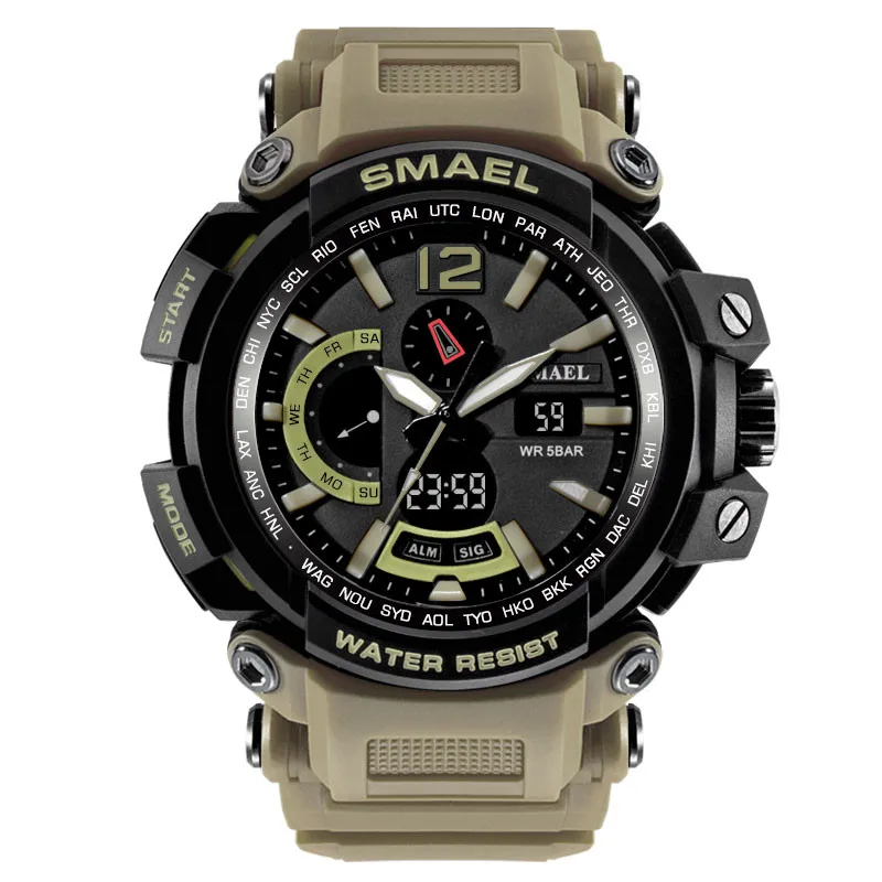 Модные мужские часы светодиодный двойной дисплей цифровые электронные спортивные наручные водонепроницаемые часы подарки мужские наручные светящиеся часы для плавания - Цвет: I