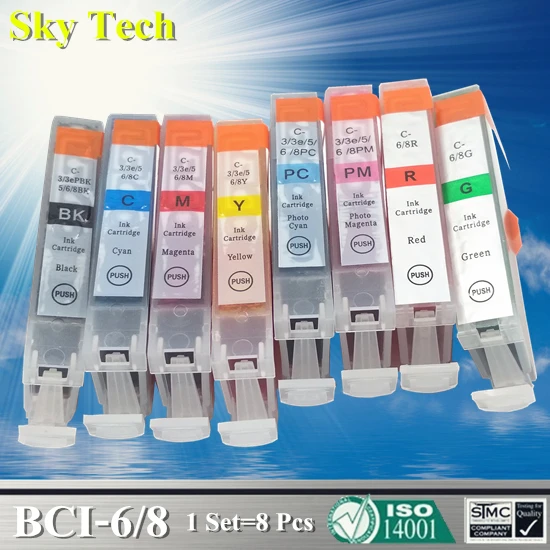 Совместимые чернильные картриджи для Φ BCI6 BCI8 Canon BCI-6/6000/6100/6200/6200S MP950/960/i900D/i905D/i950