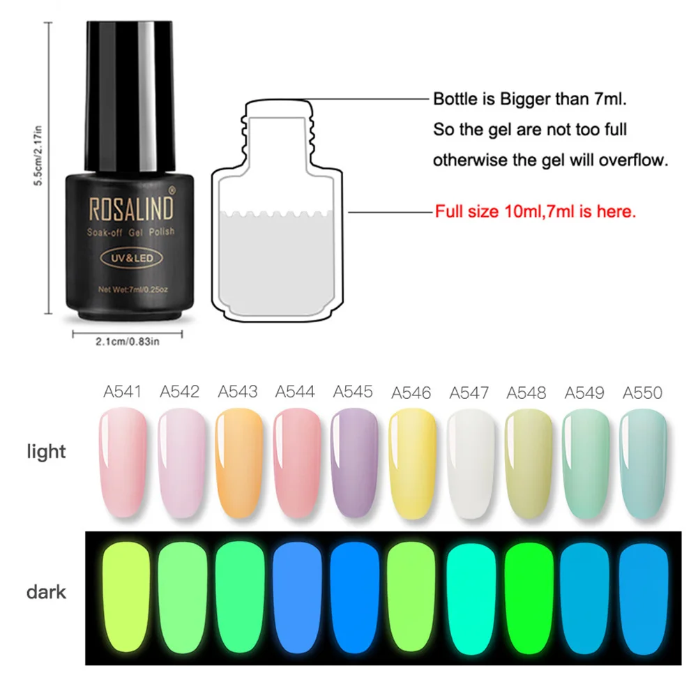 

7ml Nail luminous glue Varnish In The Dark Light Gel for Nails 10 Colors Change In Night Gel Lacquer Luminous Glue Polish TSLM1