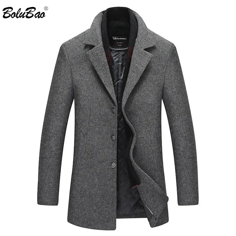 BOLUBAO Brand Men Winter Wool Coat Men Scarf Lapel Solid Color Thick Pea Coat Male Trench Coat Casual Wool Blend Overcoat BOLUBAO Brand Men Winter Wool Coat Men Scarf Lapel Solid Color Thick Pea Coat Male Trench Coat Casual Wool Blend Overcoat