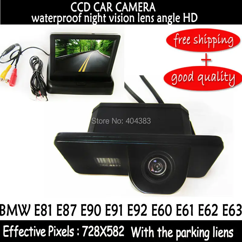

FUWAYDA Reverse Camera + Foldable 4.3 Inches Monitor Car Rear View CCD Camera for BMW E81 E87 E90 E91 E92 E60 E61 E62 E64 X5 X6