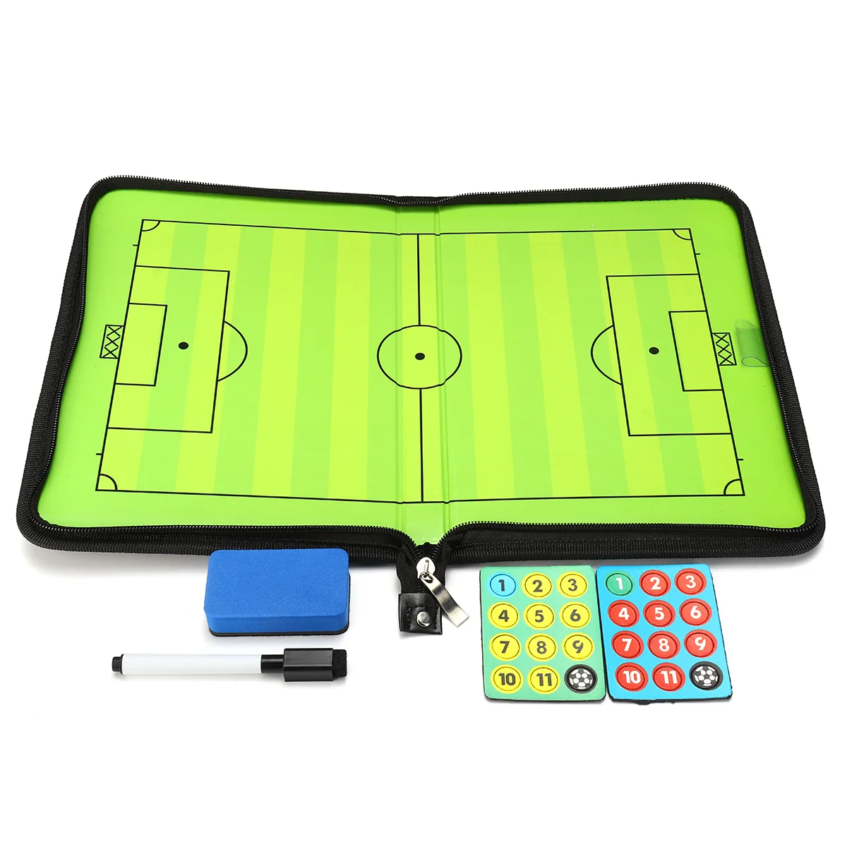 Портативный кожаный магнитный складной футбольный Тактический тренировочный тренерский набор+ 24 магнита для тактического рисования или заметок