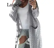 Laipelar Long sleeve warm cardigan female Knitting long cardigan sweater women jumper White pocket pull knit sweater shirt Laipelar Long sleeve warm cardigan female Knitting long cardigan sweater women jumper White pocket pull knit sweater shirt