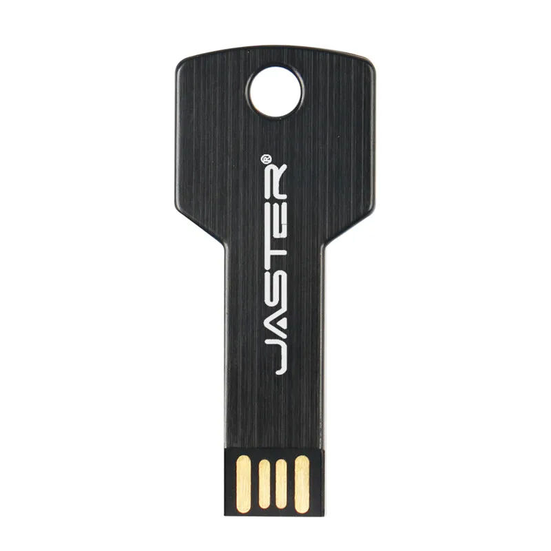 JASTER Cle USB 2,0 Stick логотип флэш накопитель металлический, в форме ключа флешки 4 ГБ 16 32 64 USB флеш-диск - Цвет: B