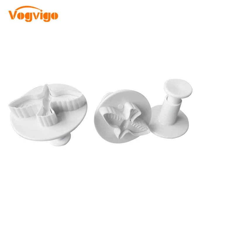 

VOGVIGO 3Pcs/Set Fondant Cookie Cake Cutter Ejector Plunger Cutters Mold Embossed Leaf DIY Kitchen Baking Cake Decorating Tools