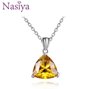 

Nasiya Women's Jewelry S925 Sterling Silver Necklace Pendant Created Citrine Pendant Necklace Wedding Gift Party Valentine's