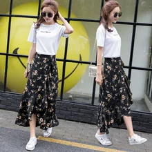 Высокого качества юбка Женский Летний Стиль в виде листка лотоса Цветочная юбка шифон Нерегулярные Обтягивающая одежда юбка «рыбий хвост» для девочек легкий тонкий