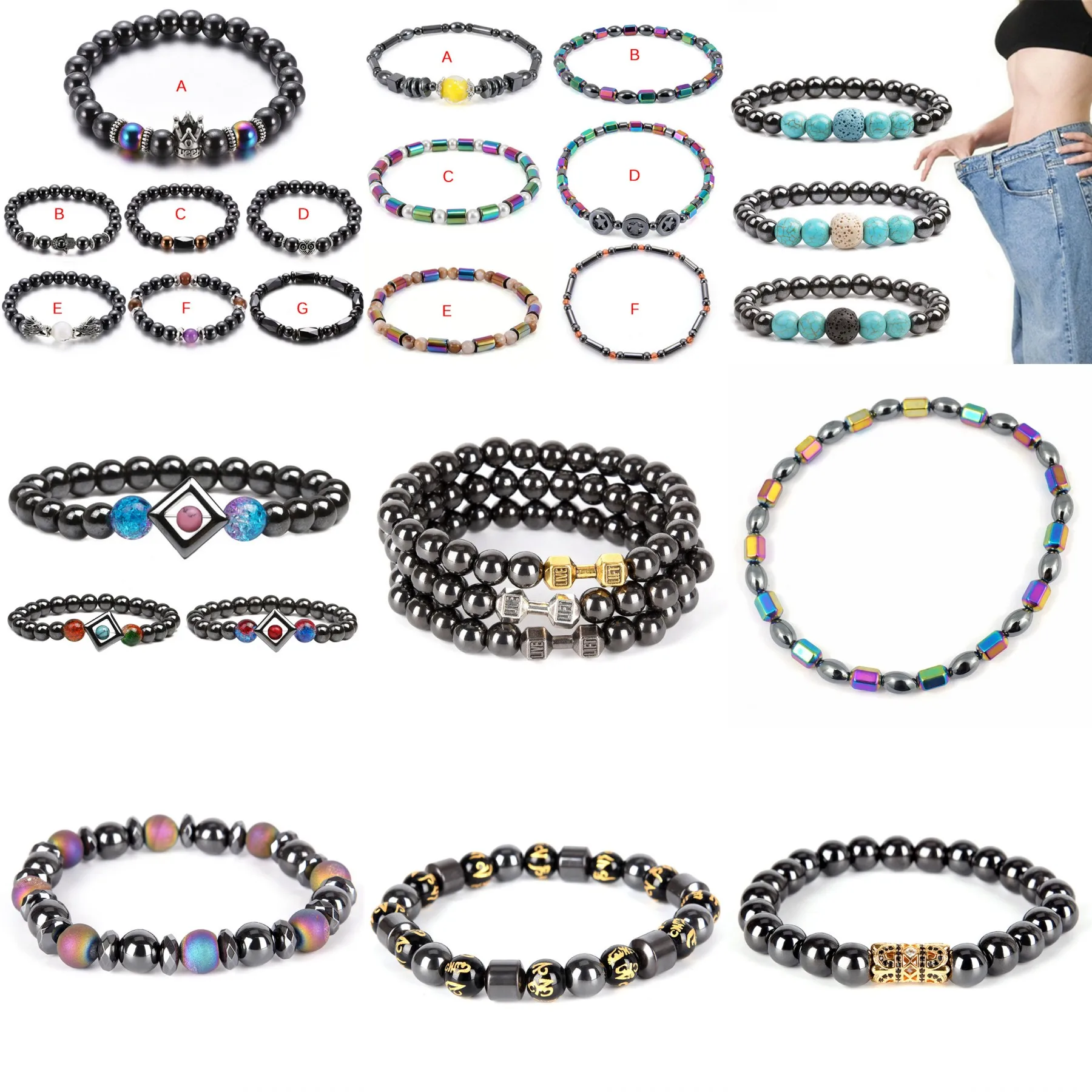 

Body Slim Weight Loss Hematite Magnet Anklet Stone Magnetic Therapy Bracelet Chain Anklet Weight Loss Jewelry Bracelets