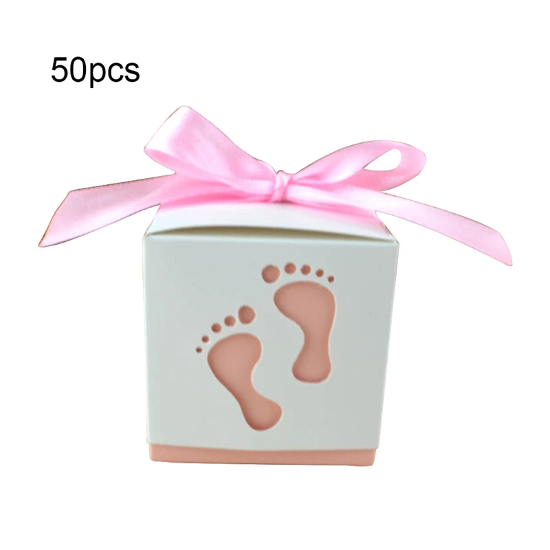 50 шт./лот, романтические свадебные конфетные ножки для ящика, вечерние, свадебные, для душа ребенка, подарочные бумажные коробки 6X6X6 cm