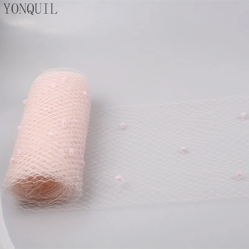 Pink 5 Yards Per Lot Birdcage Veil With Dot 25CM Width Russian Veiling Netting Wedding Dot Veils Material LDV07
