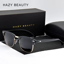 Клуб классики; Для женщин поляризованных солнцезащитных очков 3016 Для мужчин модный бренд солнцезащитные очки UV400 Винтаж очки с заклепками, lunette de soleil femme