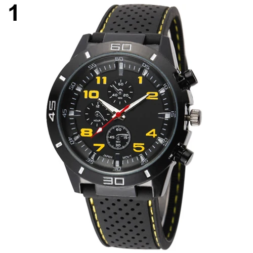 

relogio masculino Watches Men Fashion Sport Stainless Steel Case Black Silicone Strap Band Business Wristwatch reloj hombre