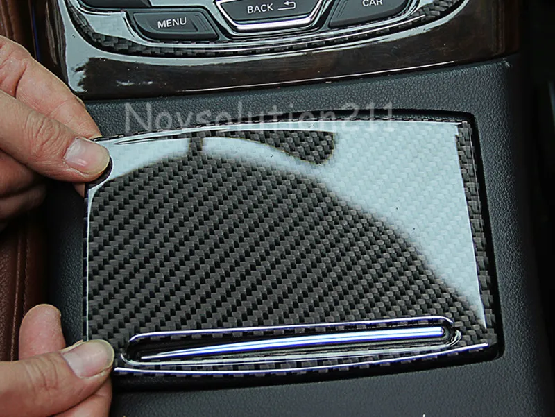 

Carbon Fiber Car Interior Front Water Cup Holder Cover Panel Trim For Audi A6 C7 2012 2013 2014 2015 Accessories