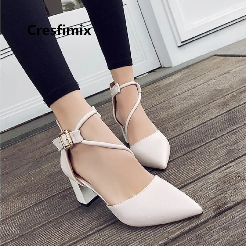 e b Tacón Puntiagudo Casual Moda f Pie Hauts Bombas La Dedo Del Talons Pu g De c Alto Cresfimix Negro Cuero Lindo Femmes Dama Mujeres Las Zapatos A A3407 xSRvcF