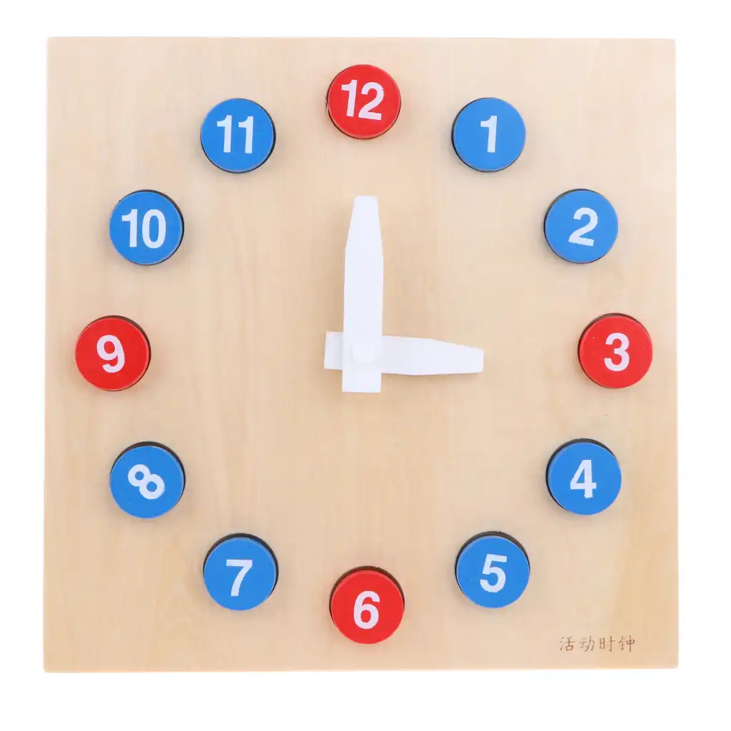 wooden teaching clock