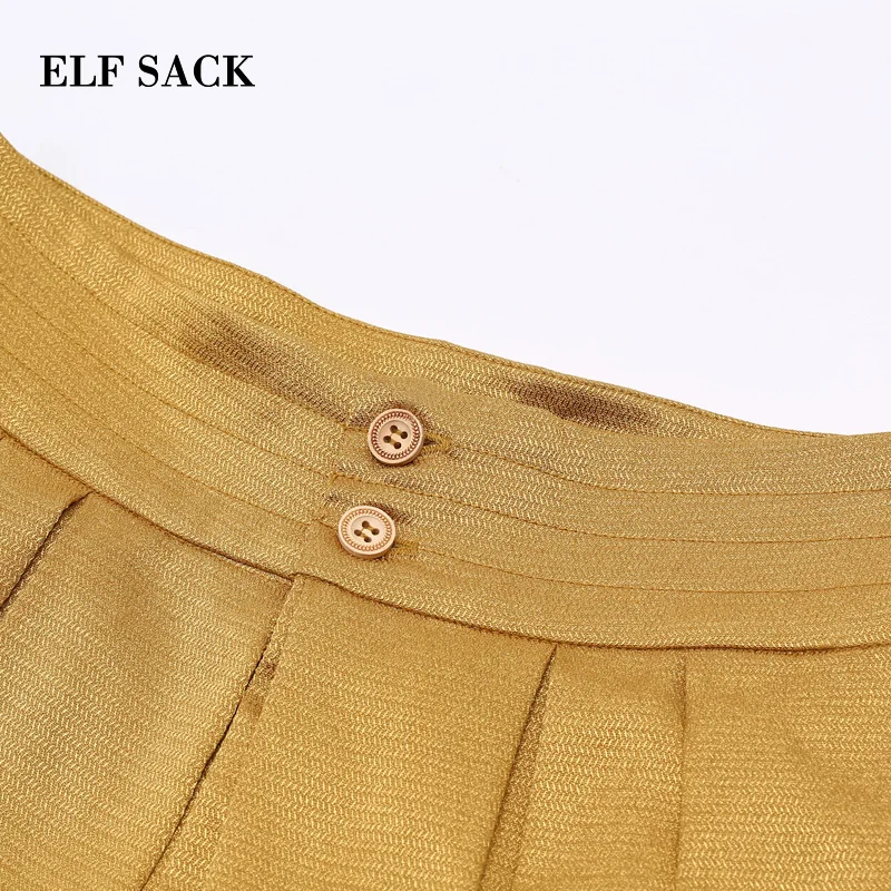 Женские штаны шаровары ELFSACK однотонные повседневные средней длины с эластичной