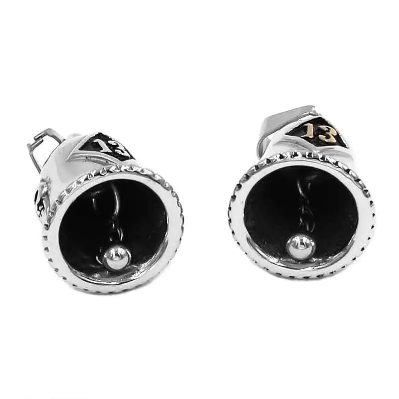 Motor Biker 13 Pendant Stainless Steel Gold color Skull Biker Mens Pendant 508B (Has steel ball,no bell sound) 5