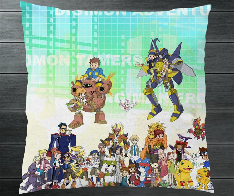 Приключения Дигимонов три Digital Monster Two Side 40x40 см наволочка чехол для подушки Cover