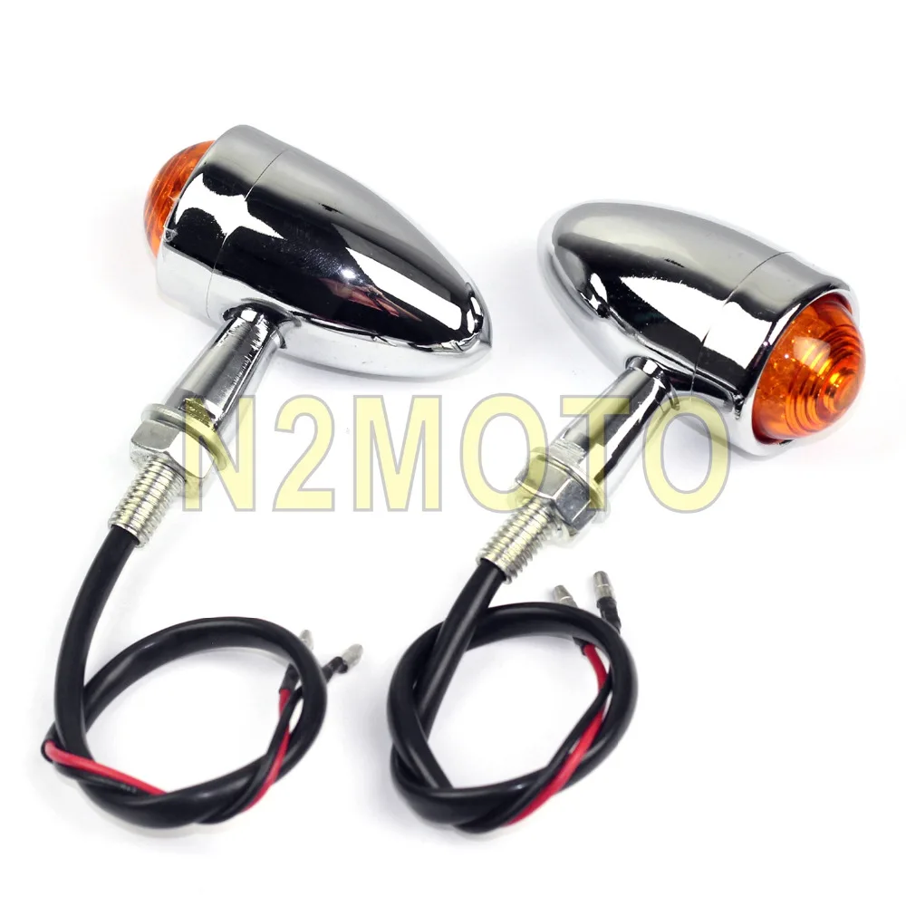 

Motorcycles Chrome Billet 10mm Motorbike Turn Signal Light Amber Indicator Lamp for Harley Chopper Bobber LED