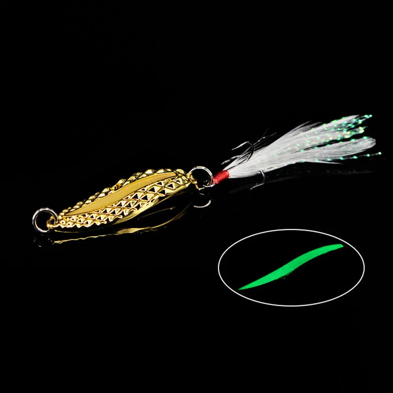 Diamond Leech Spoon Lure Bait Freshwater Bass Fishing Spoons Artificial