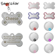 Персонализированная бирка для собак, выгравированный металлический ошейник для питомца, аксессуары из нержавеющей стали, костяная лапа для питомца, щенка, кошки, идентификационная бирка, анти-потеря