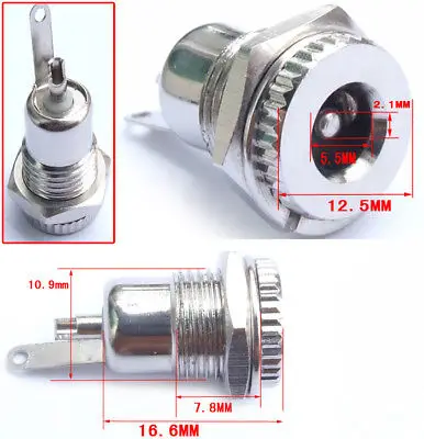 

DHL/EMS 100PC Copper 5.5mm 2.1mm DC PLUG CCTV 2.1MM Power Socket-A8
