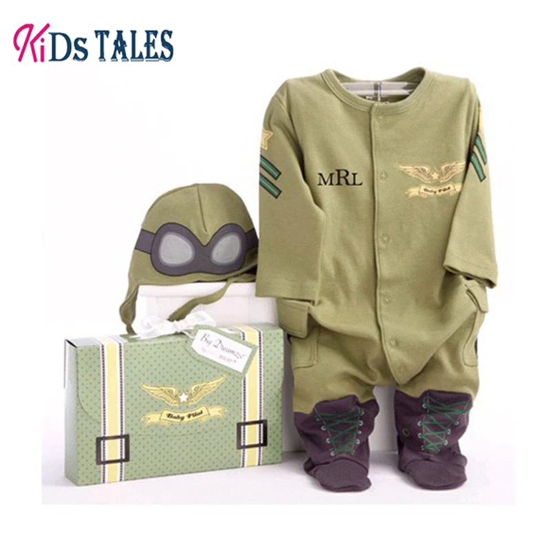 

Babys' Jumpsuit kids tales cotton infant Rompers long sleeve children clothing boy bebe baby girl boy pilot costume bodysuit