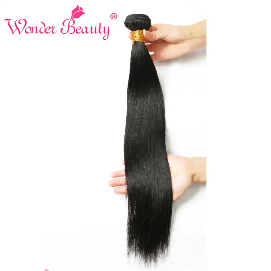 Wonder Beauty Indian Human Hair Extensions Straight 3 Bundles Deal