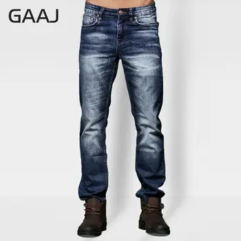 

PROFESSIONAL JEANS STORE Men Jeans Classic Original Original Paint Distressed 100% Cotton Blue Jeans For Man Solid 2019