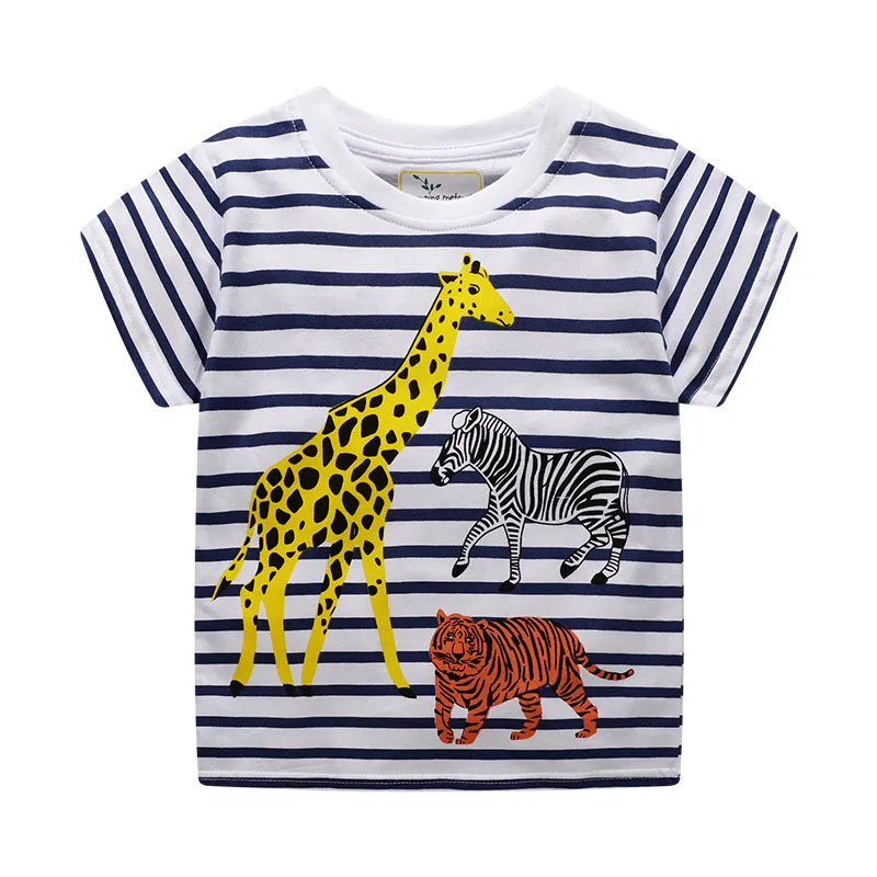 Kids Baby Boys T shirts Animals Stripe Clothes