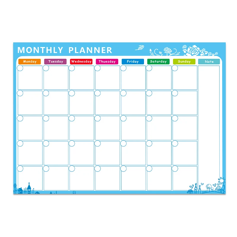 Board A3 Monthly Calendar,Dry Erase whiteboard