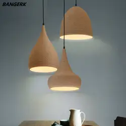 Nordic Дизайн Лофт светодиодный подвесной светильник Винтаж Алюминий пеньковая веревка висят легкие подвесные светильники Освещение для