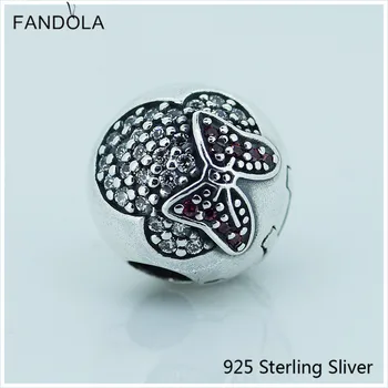 

CKK Minnie Pave Clips Charms 925 Sterling Silver Beads Original Jewelry Fashion Making Fits For Bracelets