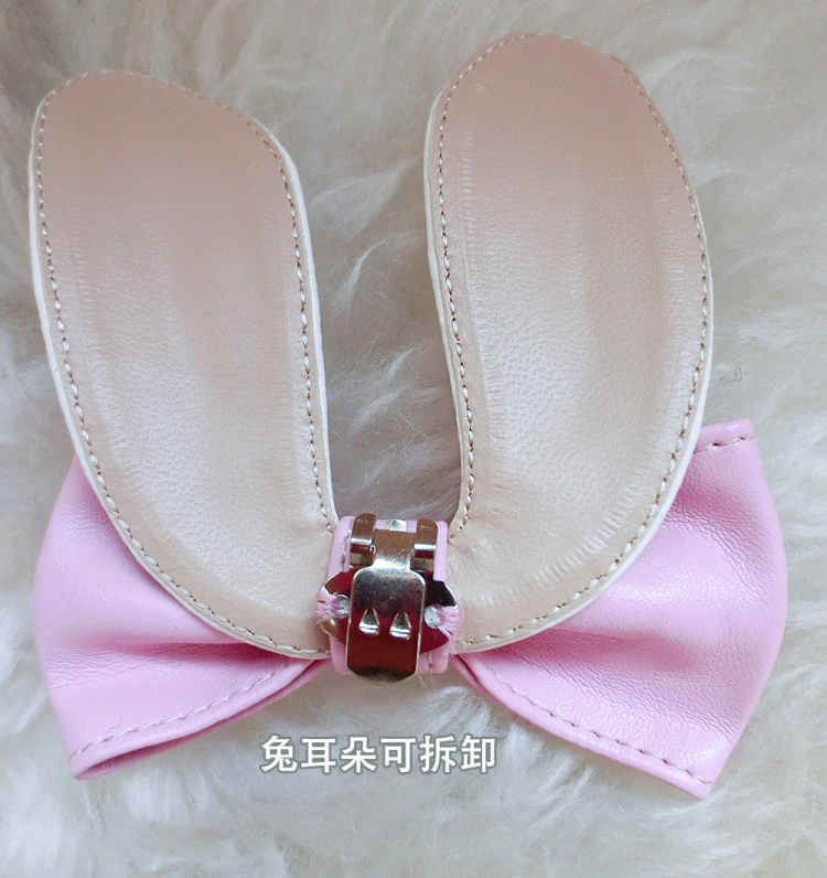 Японский заячьими ушками милые туфли в стиле «Лолита» Высокий каблук с бантом, круглый носок женская обувь для кавайной девушки принцесса обувь kawaii лоли cos