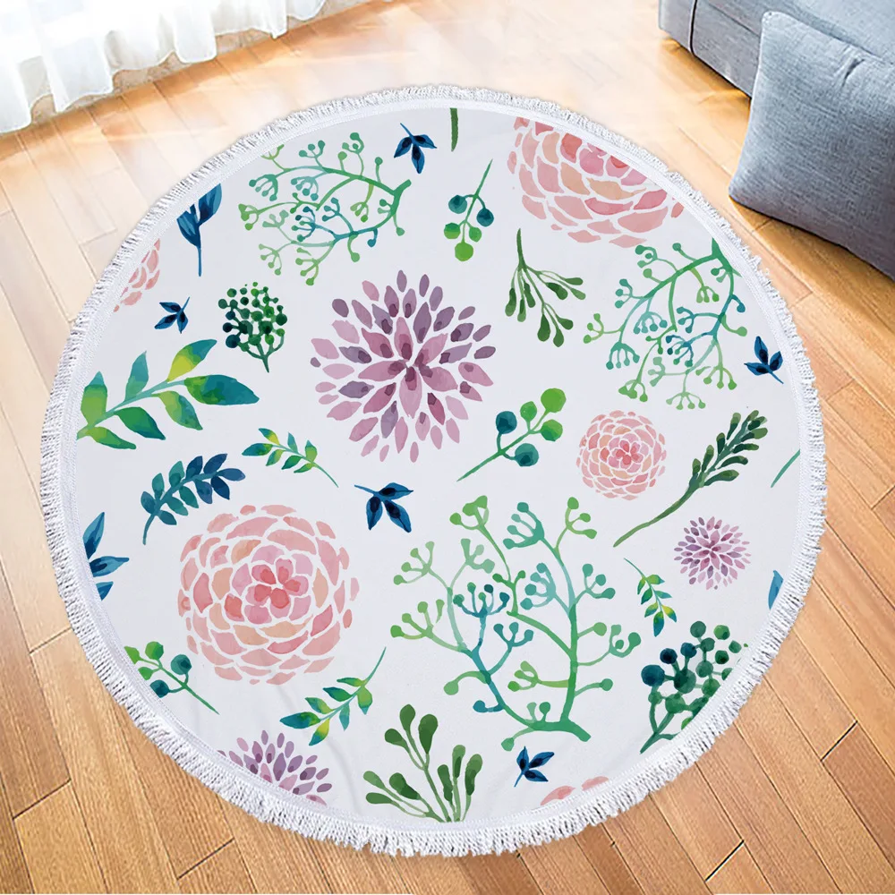 Microfiber Large Round Beach Towel 150CM Bath Towels With Tassels