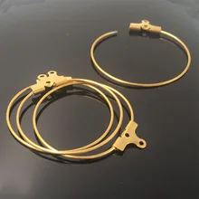 Круглый Золото бисер обруч петли серьги Поиск компонент 25 мм нержавеющая сталь гипоаллергенный никель не содержит свинец