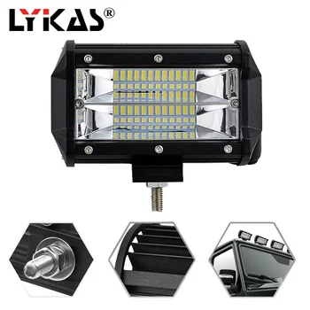 

LYKAS 5'' 72W Led Light Bar Car Styling 6000K Two Rows Off-road Lights Roof Light Led Bar Trucks SUV Forklifts Light 4x4