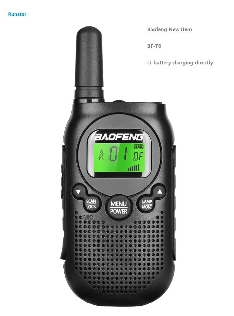 

New item Baofeng BF-T6 Mini Wiress Walkie Talkie UHF Handheld Two Way Radio station Communicator Transceiver For hotel barber's