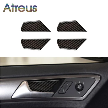 

Atreus 4pcs Car Door Handle Bowl Carbon Fiber Trim Stickers For Volkswagen Golf GTI GTE GTD VW Golf 7 MK7 Accessories 2013-2017