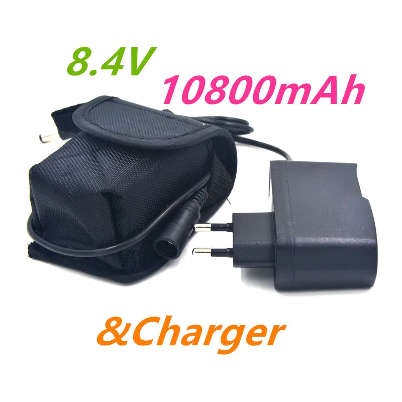 Excellent 6400mAh OR 10800mAh Bicycle Light 18650 Battery Pack 8.4V  for T6 LED Lamps Lights Cycling Head Light Bicycle Accessories 1