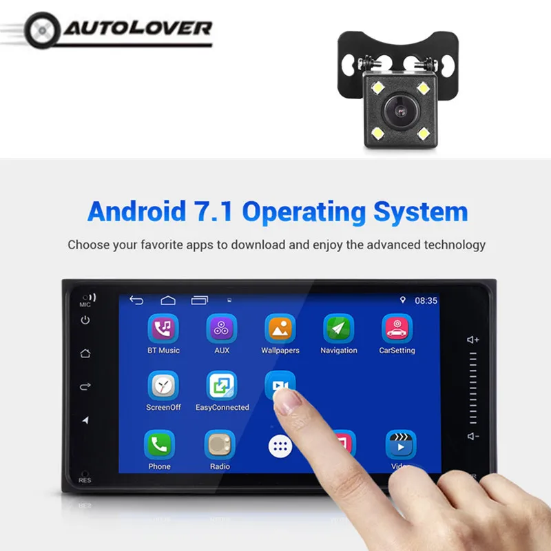 Autolover 7 дюймовый 2 Din Android 1 HD Автомобильный мультимедийный плеер Bluetooth 4 0 Wi Fi gps