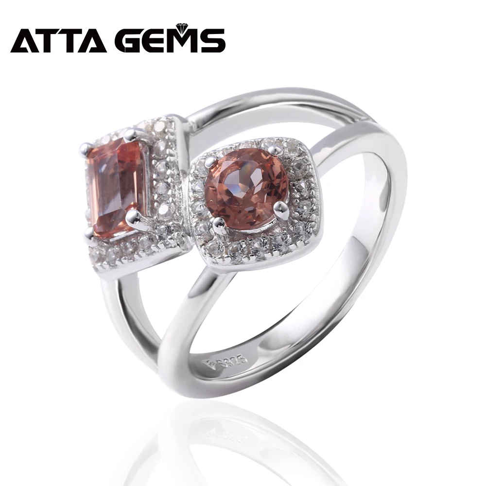 

Diaspore Sterling Silver Rings for Women Elegant Design 5 Carats Created Sultanite Color Change Romantic Style Wedding Band