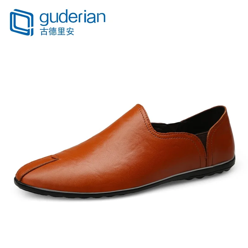 GUDERIAN/Летняя мужская обувь с вырезами, повседневная мужская деловая обувь, дышащие мужские туфли-оксфорды из натуральной кожи, Schoenen Mannen - Цвет: red brown